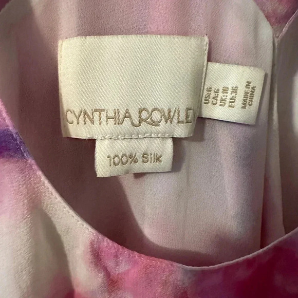 Cynthia Crowley Size 6 100% Silk Shift Dress Baby shower Vacation - Picture 2 of 4